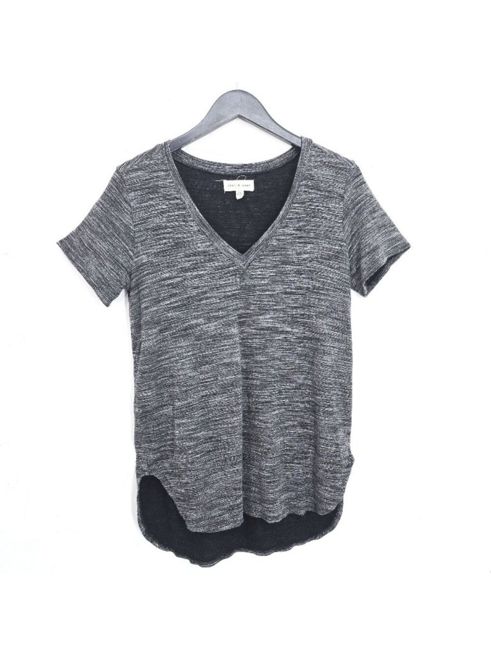 Cloth and Stone VNeck Heathered Grey Slinky Tunic Top Women's Size S